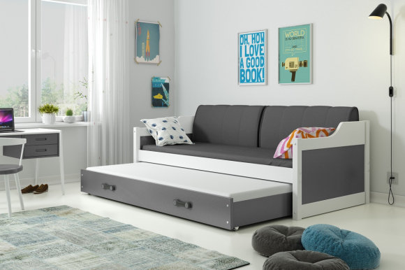 David II 200x90 Twin bed with mattress white