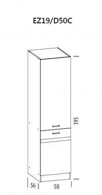Eliza EZ19/D50C 50 cm Base cabinet with shelfs