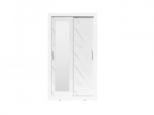 IBX- 120 Skapis ar bīdāmām durvīm (white lux/marble bianco)