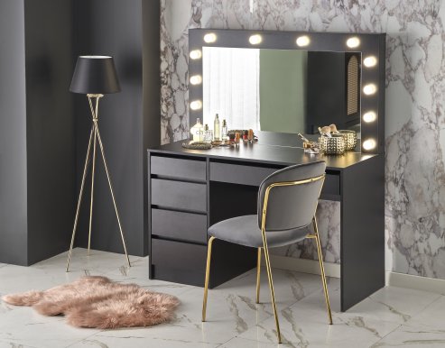 HOLLYWOOD XL Dressing table сonsole with mirror,Black