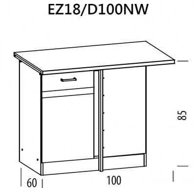 Eliza EZ18/D100NW L/P 100 cm Напольный угловой шкаф