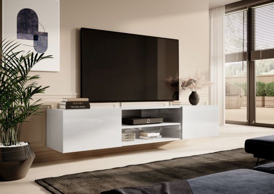 SLIDE 200 K TV cabinet White gloss