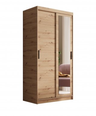 SW-HAI 100 cm A Skapis ar bīdāmām durvīm un spoguli,Artisan