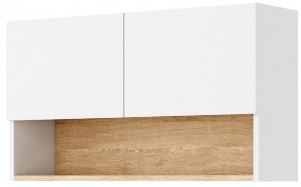 Claro CR-02 Wall cabinet White mat/oak riviera