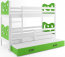 MIKKY III 200x90 Bunk bed with three mattresses White