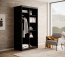 DEL-100-B 100 cm Sliding wardrobe with mirror,Black matt,Artisan