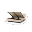 TREND TS-03 (180x200) Двуспальная кровать с ящиком для белья и освещением,Бежевый песочный/чёрный