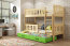 Cubus 3 Triple bunk bed with mattress 190x90 pine