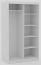 SW-HAI 120 cm W Skapis ar bīdāmām durvīm un spoguli,Balts matēts