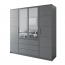 Bali/ D4 Kleiderschrank mit Spiegel (graphite)