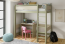 Tedesc 200x90 Einzelbett-Hochbett mit Schreibtisch und Matratze,Olive/Kaschmir