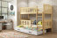 Cubus 3 Triple bunk bed with mattress 190x90 pine