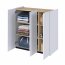 EASY EA-03 Chest 3d with lighting - white gloss/oak scandi