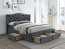 Aspen II 160 Bed with wooden frame (Bluvel 14 Velvet Grey)