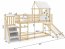 Loft-A Niska ze sch i zjezd Bērnu un jauniešu gulta ar slidkalniņu,kāpnēm,1 matraci 200x90,Priede