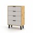 Borg-Duo kom4s Chest of drawers,artisan oak/cashmere