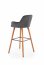 V-CH-H/93- C.P Bar stool (Dark grey/nut)