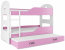 Domenik 3 Triple bunk bed with mattress 160x80