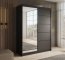 SW-CAR-150 cm -BB Schwebetürenschrank mit Spiegel,Schwarz matt