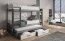 QUATRO Triple bunk bed with mattress Acryl grey/white