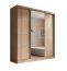 SW-KER-200 cm-SS Schwebetürenschrank mit Spiegel,Sonoma/Silber
