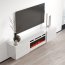 LUXE-EF RTV white + kamin white TV-alus