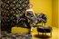 Lafu Pouf (Print Monstera 02 Gold Black)