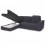 Bergamo L Corner sofa (Dark grey fabric Viton 203)
