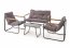 28053 Dārza mēbeļu komplekts (dīvāns, 2 krēsli, kafijas galdiņš), pelēks/brūns