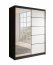 SW-CAR-150 cm -BW Schwebetürenschrank mit Spiegel,Schwarz matt/Weiß matt