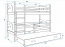 MIKKY III 200x90 Bunk bed with three mattresses White