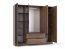 NELLY 4D+LUS Wardrobe (nut/black lamella)