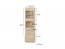 Tips WIT 1D1W1S Glass-fronted cabinet,Sonoma