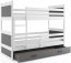 Riko II Etagenbett Hochbett 190x90 mit 2 Matratzen und 1 Schubladen,Weiß