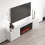 LUXE-EF RTV white + kamin black TV cabinet
