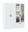 INTERLIT SZF 4D1S LUS Шкаф с зеркалом,4 дверцами и 1 ящиком,белый матовый