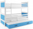Riko III 190x90 Bunk bed with three mattresses White
