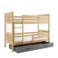 Karina 2 Divstāvu gulta ar diviem matračiem 190x80 priede/grafīts
