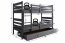 Etagenbett Hochbett 200x90 mit 2 Matratzen und Schublade,Graphit