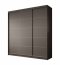 SW-GRE 200 cm Schwebetürenschrank,Schwarz matt