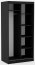 DEL-100-B 100 cm Sliding wardrobe with mirror,Black matt,Artisan