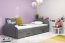 LIL- 2 DOPPELBETT Ausziehbett für Jugendliche 90x200 mit Matratze und Schublade,grau