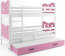MIKKY III 200x90 Bunk bed with three mattresses White