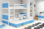 Riko III 190x90 Bunk bed with three mattresses White