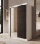 SW-CAS-120 cm - WB Schwebetürenschrank mit Spiegel,Weiß matt/Schwarz matt