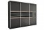 Turyn 250 Sliding door wardrobe (lava/black glass)