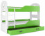 Domenik Bunk bed with mattress 190x80 white/green