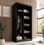 SW-LAU 100 cm Schwebetürenschrank mit Spiegel,Schwarz matt