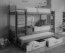 QUATRO Трехместная двухъярусная кровать с матрасами Acryl white/trufel