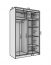 SW-CAS-120 cm - BW Schwebetürenschrank mit Spiegel,Schwarz matt/Weiß matt